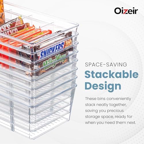 Oizeir Clear Pantry Organizer Bins, 8-Pack