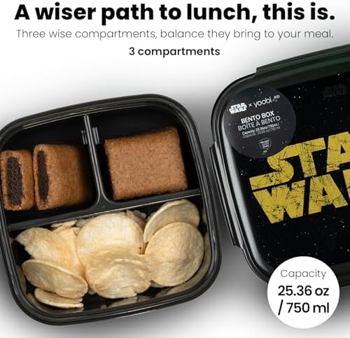 Yoobi x Star Wars Black Bento Box and Ice Pack, 3-Compartment