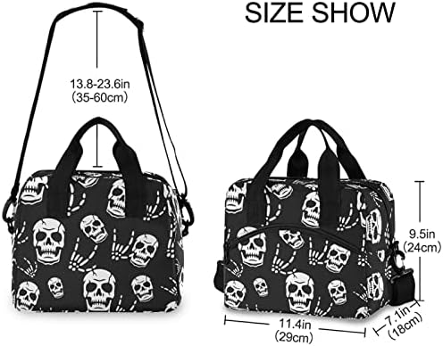 Gothic Skeleton Insulated Lunch Bag Reusable Lunch Tote Bag Cooler Bag