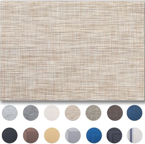 Placemats Set of 4 - Easy Clean Woven Vinyl Placemats for Dining
