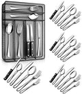 Teivio 24 Piece Silverware Set, Flatware Utensils Set Mirror Polished