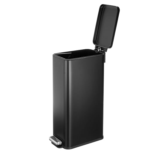 mDesign Slim Metal Rectangle 7.9 Gallon Trash Can - Image 7