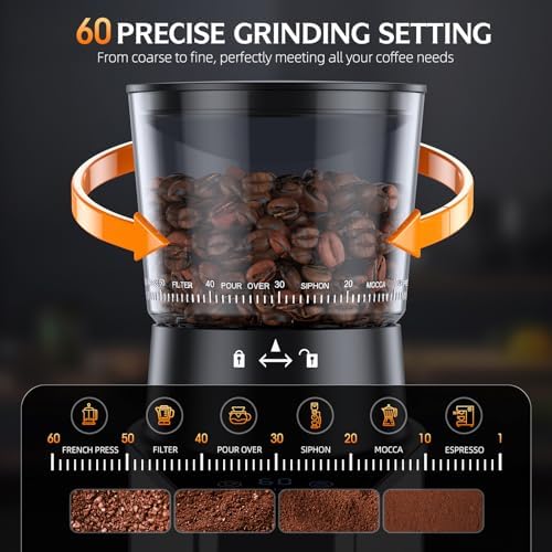 Burr Coffee Grinder Electric, LCD Touch Sceeen Coffee Bean Grinder