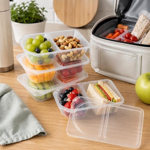 10 OZ (300ml) Snack Containers with Lids,20-Pack Reusable Double