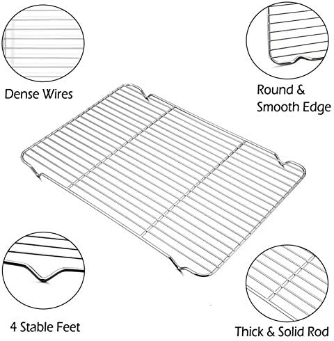 P&P CHEF Cooling Baking Rack Stainless Steel, 16.6" x 11.5", 2 Pcs