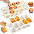 4 Pcs Silicone Muffin Pan Set with Metal Reinforced Frame, 12 Cup