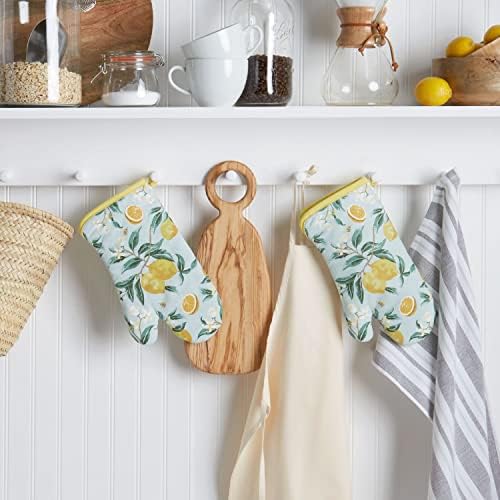 Martha Stewart Lemon Whimsy Oven Mitts, 2-Pack, Yellow