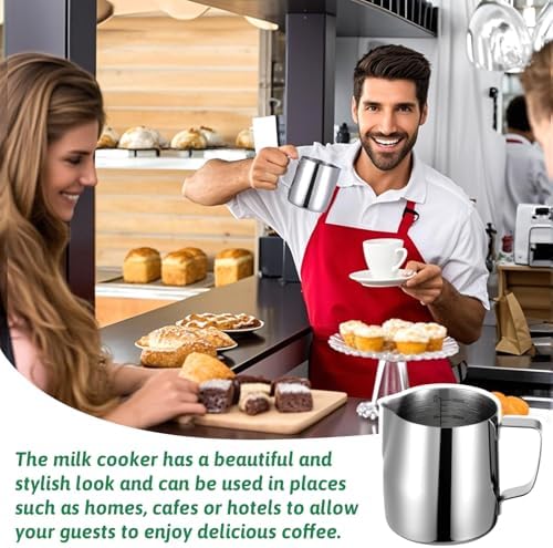 4 Pcs Milk Frothing Pitchers, 12 Oz 304 Stainless Steel Espresso