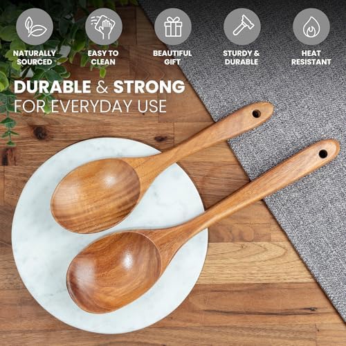 Zulay Kitchen Teak Wood Utensil Set