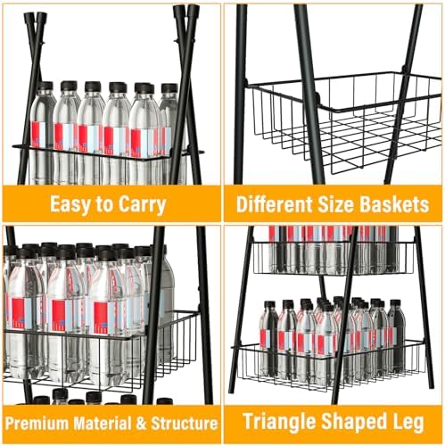 ETELI 4 Tier Metal Wire Basket Stand Triangular Freestanding Water