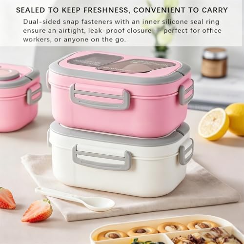 Adult Bento Lunch Box Set with Insulated Lunch Bag – Stackable 2‐Layer