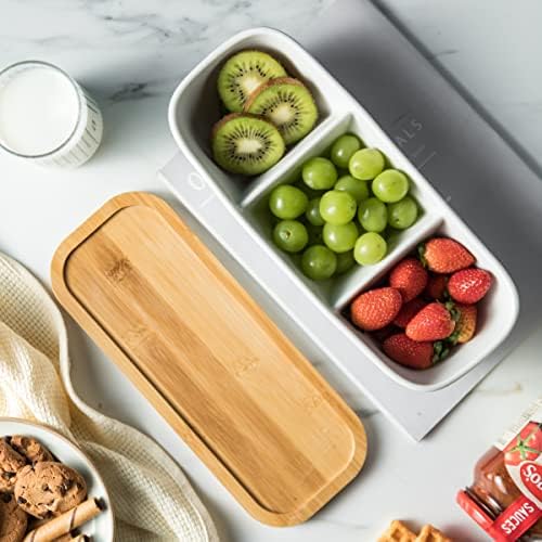 Miamolo Chip and Dip Set Bowl with Divided Serving Tray, Hosting Essentials