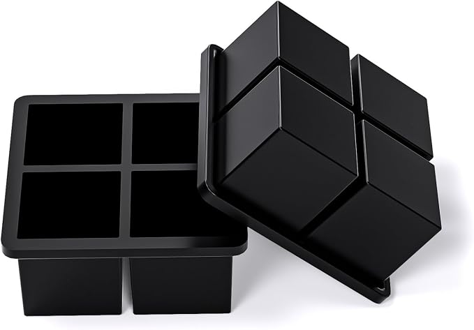 Bangp Large Ice Cube Tray for Whiskey, Silicone Ice Cube Trays 2 Pack, Large - Image 4