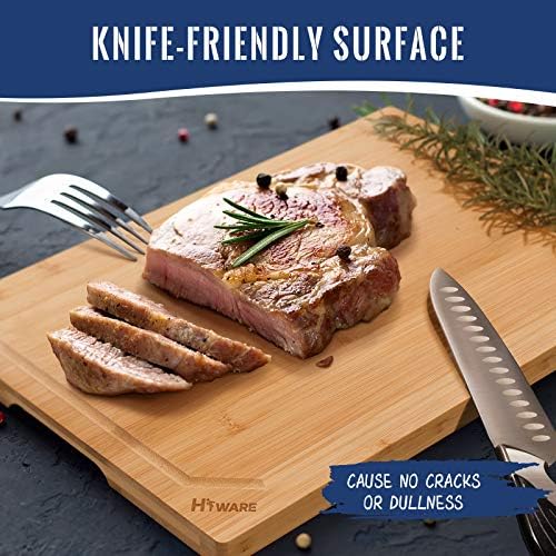 Hiware 4-Piece Extra Large Bamboo Cutting Boards Set for Kitchen