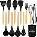 Silicone Cooking Utensil Set, 12-Piece, Black