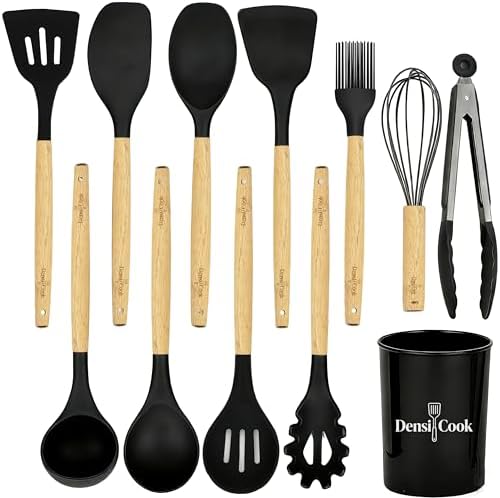 Silicone Cooking Utensil Set, 12-Piece, Black