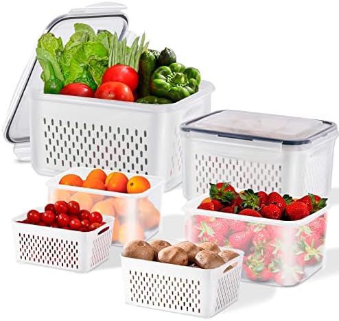 4 Pack Fresh Food Storage Containers for Refrigerator