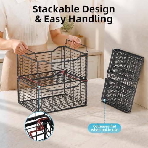 Freezer Organizer Bins,6 Pack Large Deep Freezer Organizer Bins for