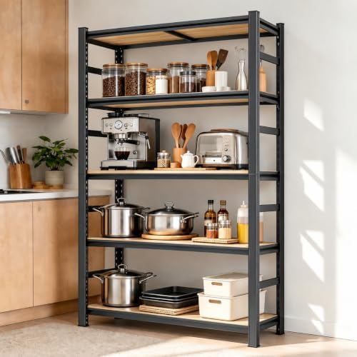 5-Tier Adjustable Metal Kitchen Shelving Rack
