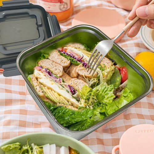 Salad Container for Lunch Stainless Steeel Salad Container 60-oz Salad