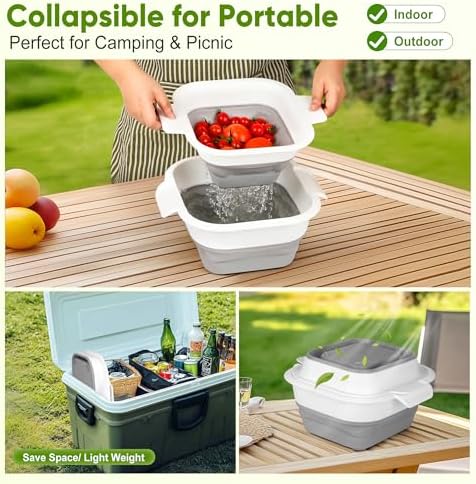 ROTTOGOON Collapsible Colander Set with Strainer Bowl, 2 in 1 Fruit