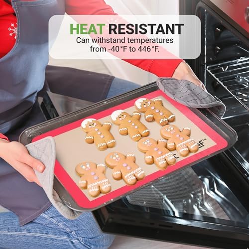 Nutrichef Silicone Baking Mats - 2 Non-stick Food-Grade Silicone Mats
