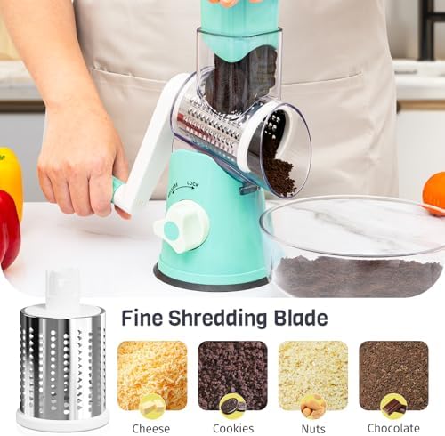 Blue Hand Crank Rotary Cheese Grater