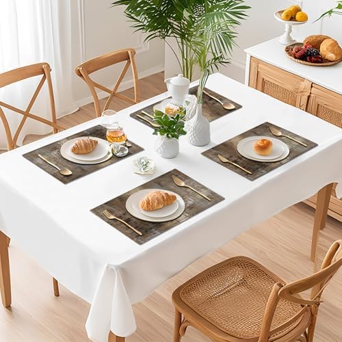 Brown and Gray Placemats Set of 4, Modern Abstract Place Mats