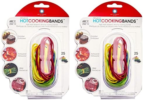 Silicone Cooking Bands, 2-Inch, Package 25