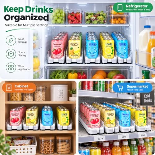 2-Piece Automatic Soda Can Organizer for Fridge