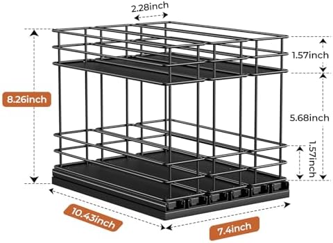 Mystozer Pull Out Spice Rack Organizer for Cabinet, Slide Out Spice