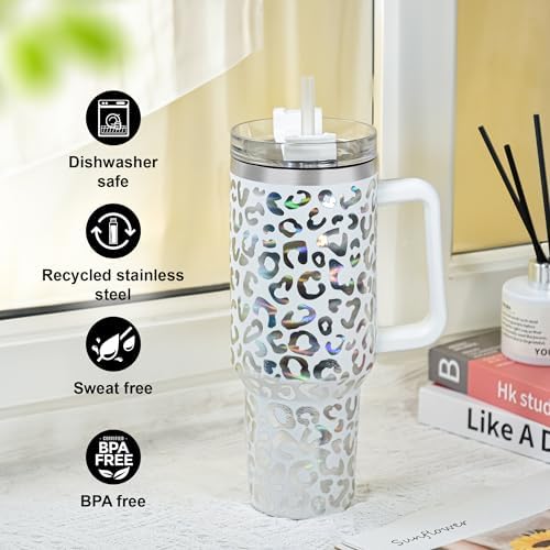 40 oz Tumbler with Handle and Straw, 100% Leak-Proof Travel Mug