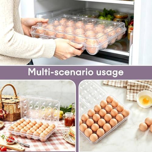 24-Grid Egg Holder, Clear Refrigerator Container