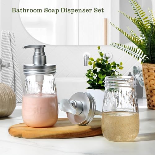 Amolliar Plastic Soap Dispenser with Pump Lid, 16 Oz Kitchen Dish