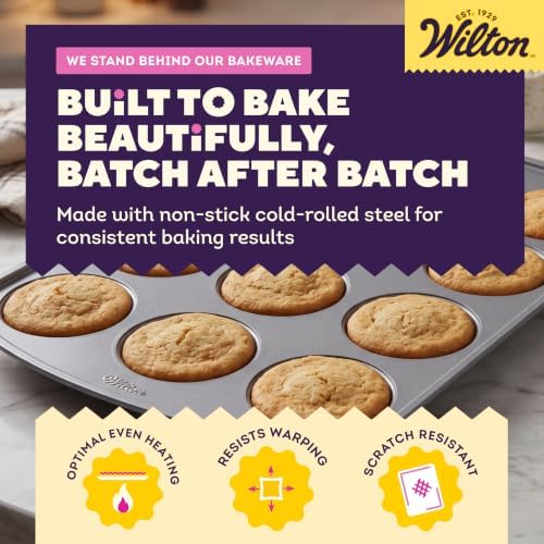 Wilton Gold Non-Stick Muffin Top Pan, Made Without PFAS, 11 x 16 in