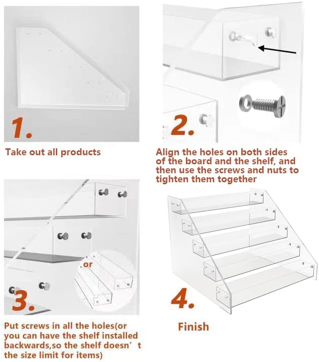 PMMASTO 3-Tier Clear Acrylic Spice Rack Organizer for Cabinet