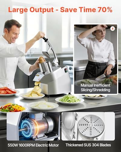 VEVOR Commercial Food Processor, 550W, 6 Blades