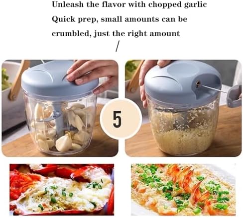 Portable Hand Pull String Garlic Mincer Onion Cutter, Manual Food