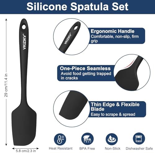 4 Pcs Silicone Spatula, 11.4 In, 600°F Heat Resistant (Multicolor)
