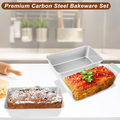 Meatloaf Pan with Drain Tray, Nonstick Loaf Pan Set of 2