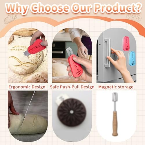 2PCS Magnetic Sourdough Scoring Tool, Bread Lame