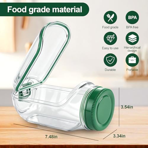 Salad Jar with Side Opening,33.8oz Portable Mason Jars with Dressing