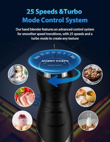 2026 New 1000W Immersion Blender Handheld – 25-Speed, Stainless Steel