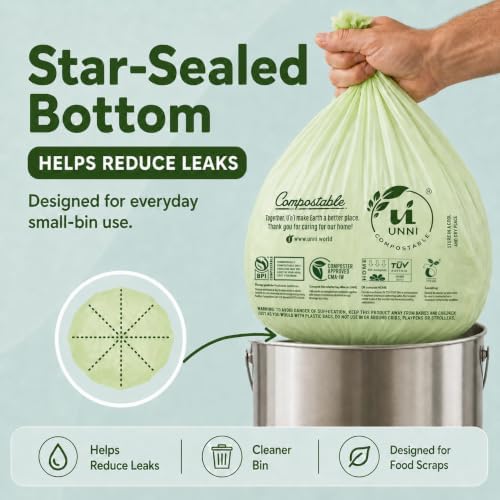 UNNI Compostable Bags, 200 Count, 2.6 Gallon