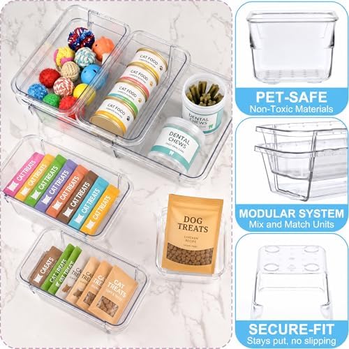 14 Pcs Expandable Clear Drawer Organizers, 3-Size Adjustable Storage