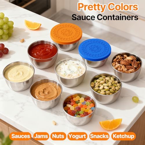 2.5 ozx 8 Pack Sauce Containers for Lunch Box,Salad Dressing