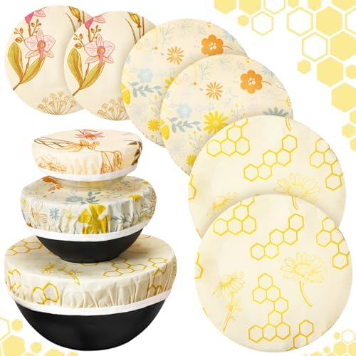 6 Pcs Reusable Beeswax Bowl Covers for Bread Proofing