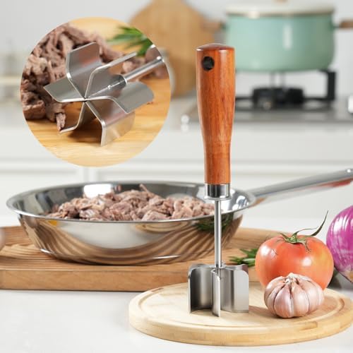 Stainless Steel Meat Chopper & Masher, Ground Beef Chopper Tool