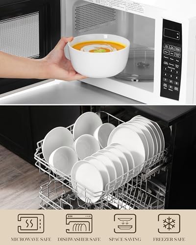MALACASA 24-Piece Dinnerware Set for 6, White Porcelain Dishes
