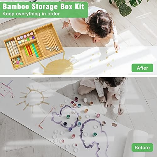 Bamboo Bathroom Drawer Organizer Dividers, Wooden Kitchen Utensil